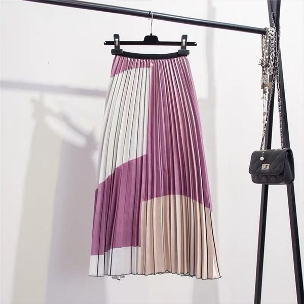 patchwork satin pleated spring womens skirts autumn fashion european cartoon print mid calf high waisted quality skirt, Black
patchwork satin pleated spring womens skirts autumn fashion european cartoon print mid calf high waisted quality skirt, Black