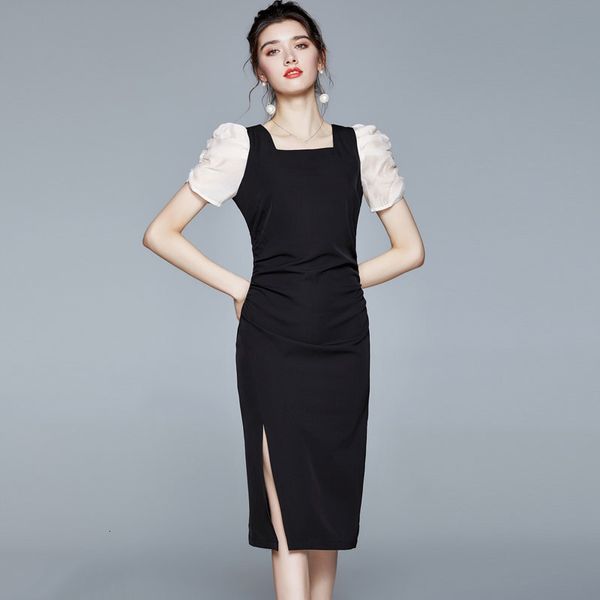 casual dresses women summer elegant fashion patchwork short sleeve package hip slim long knee-length black q8c8, Black;gray
casual dresses women summer elegant fashion patchwork short sleeve package hip slim long knee-length black q8c8, Black;gray