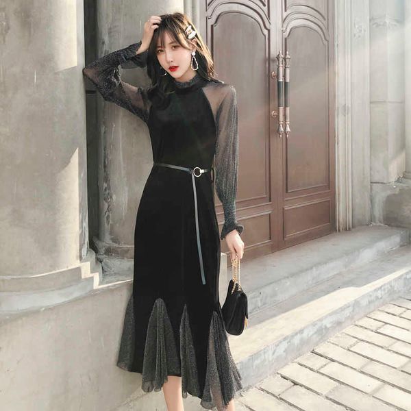 spring autumn women's mesh stitching lace slim blouse female package hip fishtail s-xl ladies clothing 210601, Black;gray
spring autumn women's mesh stitching lace slim blouse female package hip fishtail s-xl ladies clothing 210601, Black;gray