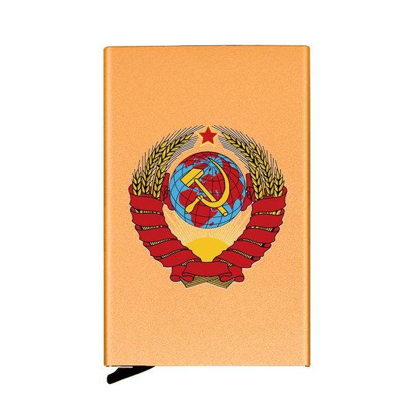 card holders personalized metal holder soviet union design creative aluminum travel id case box, Brown;gray
card holders personalized metal holder soviet union design creative aluminum travel id case box, Brown;gray