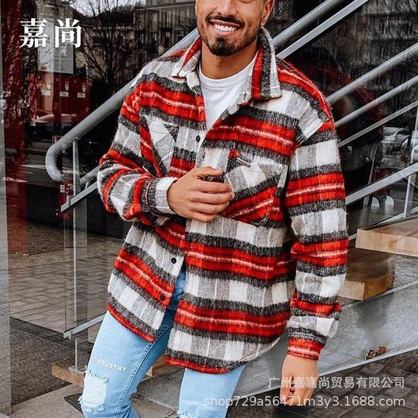 spring foreign trade european and american men's red plaid lapel loose jacket jackets, Black;brown
spring foreign trade european and american men's red plaid lapel loose jacket jackets, Black;brown