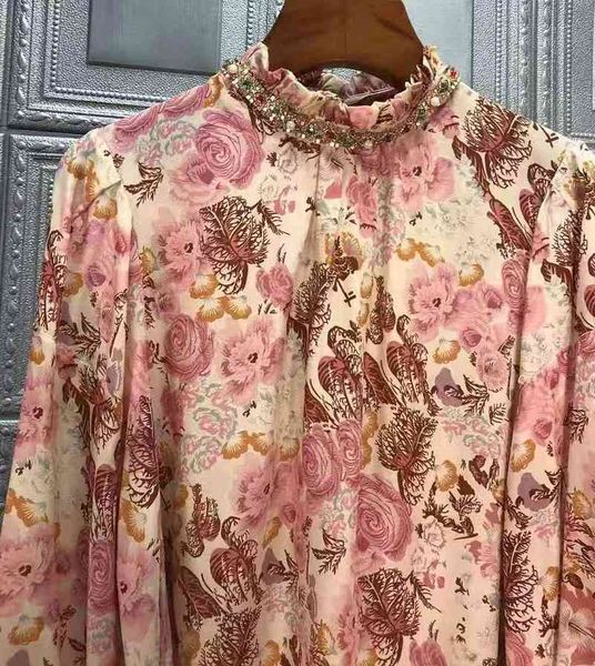 capris fashion silk blouses women stand neck charming floral print beading deco long sleeve elegant shirt female, Black;gray
capris fashion silk blouses women stand neck charming floral print beading deco long sleeve elegant shirt female, Black;gray