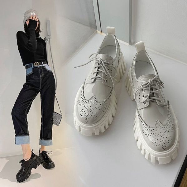 sandals spring/fall women's toe round loop-up leather genuine ladies'shoes 6cm platform casual shoes for brogues women w46g, Black
sandals spring/fall women's toe round loop-up leather genuine ladies'shoes 6cm platform casual shoes for brogues women w46g, Black