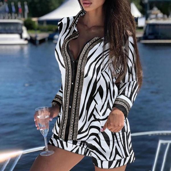 women's tracksuits casual suit long sleeve turn-down collar shorts outfits button shirt zebra leopard print women accessory, Gray
women's tracksuits casual suit long sleeve turn-down collar shorts outfits button shirt zebra leopard print women accessory, Gray