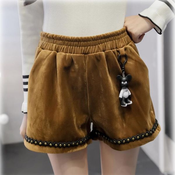women's shorts 2021 xl - 5xl plus size fall winter velvet elastic waist (with accessories) women casual fashion short pants k387, White;black
women's shorts 2021 xl - 5xl plus size fall winter velvet elastic waist (with accessories) women casual fashion short pants k387, White;black