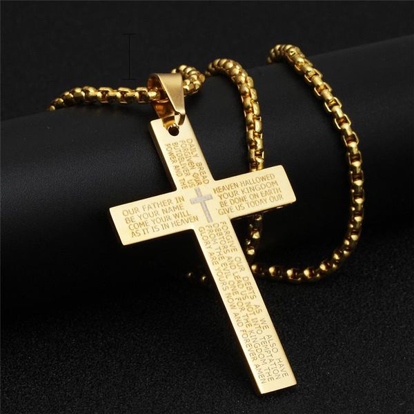 fashion necklace for men cross english letter pendant stainless steel chain hip hop rock trend casual fine jewelry necklaces, Silver
fashion necklace for men cross english letter pendant stainless steel chain hip hop rock trend casual fine jewelry necklaces, Silver