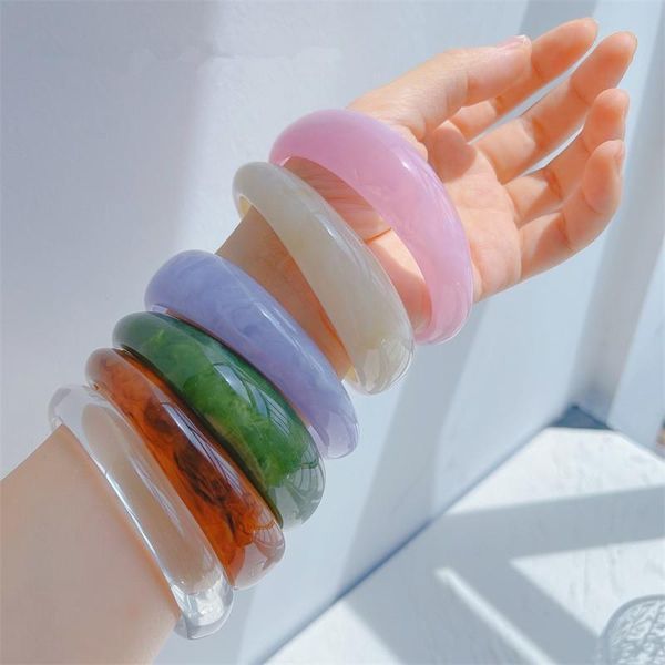 bangle 2021 korea colorful transparent acrylic geometric irregular round resin for women party jewelry accessories stackable, Black
bangle 2021 korea colorful transparent acrylic geometric irregular round resin for women party jewelry accessories stackable, Black