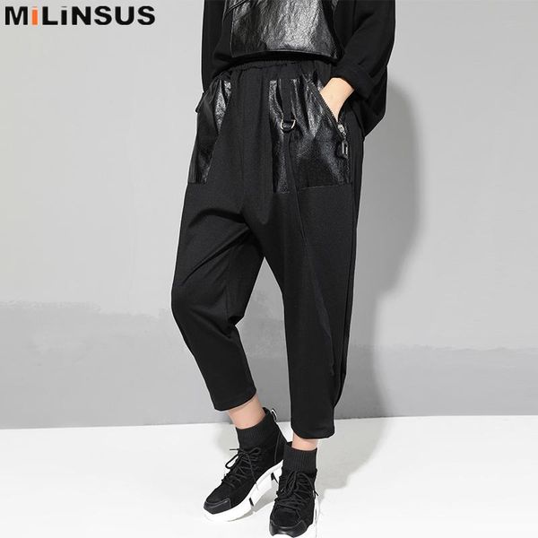 women's pants & capris black harem women gothic punk loose elastic casual ankle-length trousers streetwear joggers trends 2021, Black;white
women's pants & capris black harem women gothic punk loose elastic casual ankle-length trousers streetwear joggers trends 2021, Black;white