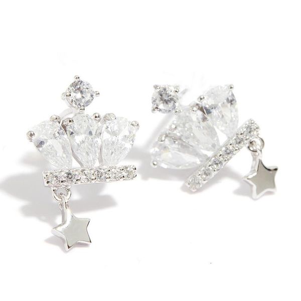stud korean silver plated crown star earrings women's net red temperament crystal versatile jewelry, Golden;silver
stud korean silver plated crown star earrings women's net red temperament crystal versatile jewelry, Golden;silver