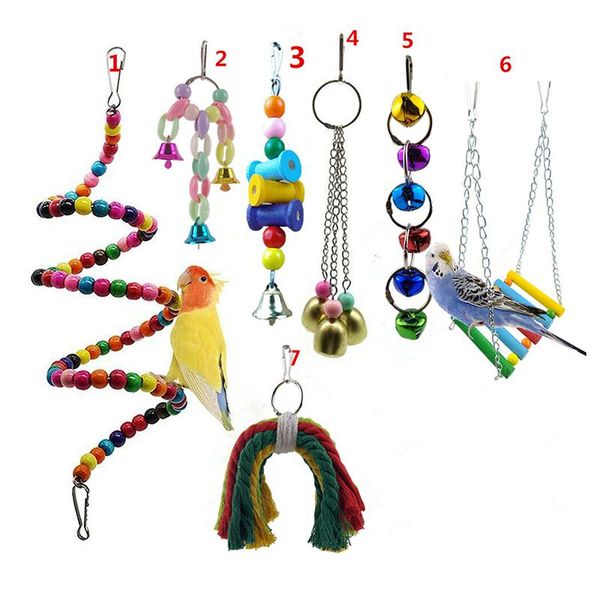 7pc bird cage toys parrots chewable swing hanging bridge wooden beads ball bell cages
7pc bird cage toys parrots chewable swing hanging bridge wooden beads ball bell cages