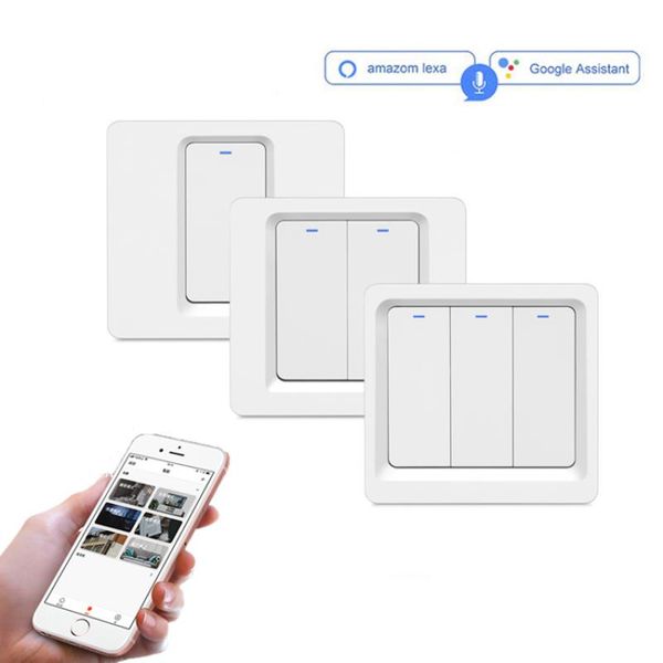 smart home control 3-gang wireless wifi wall switch panel socket eu standard works with amazon echo / google voice remote
smart home control 3-gang wireless wifi wall switch panel socket eu standard works with amazon echo / google voice remote