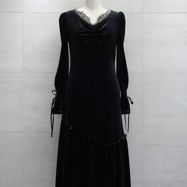 neploe spring new vintage velvet women dresses chic lace patchwork flare long sleeve dress elegant slim fit vestidos 210423, Black;gray
neploe spring new vintage velvet women dresses chic lace patchwork flare long sleeve dress elegant slim fit vestidos 210423, Black;gray