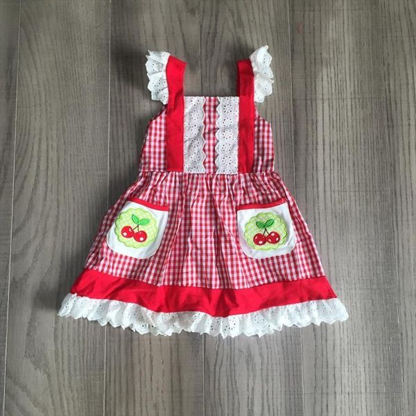 summer baby girls woven cotton white red cherry plaid lace knee length sunkissed dress children clothes boutique
summer baby girls woven cotton white red cherry plaid lace knee length sunkissed dress children clothes boutique