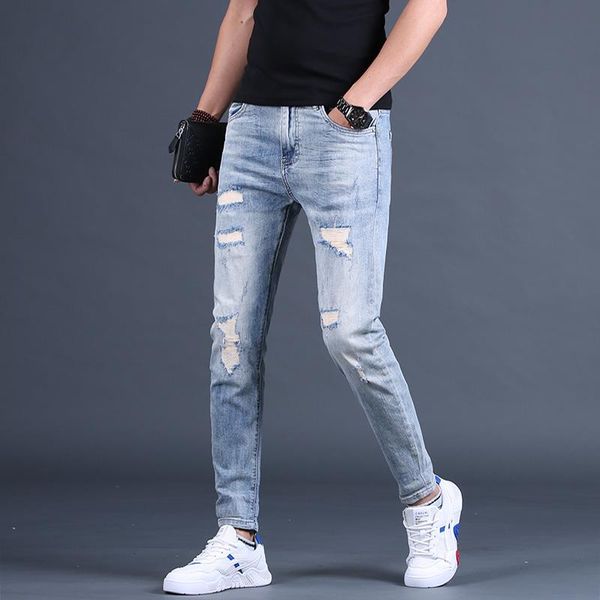 men's jeans fashion mens ripped summer light blue destroyed slim fit denim pant streetwear holes trousers for men
men's jeans fashion mens ripped summer light blue destroyed slim fit denim pant streetwear holes trousers for men