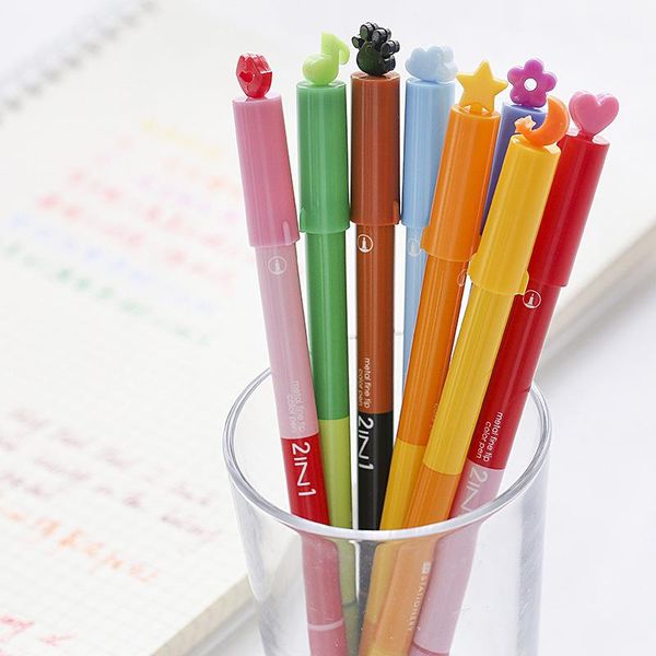 highlighters 48 pcs/lot lovely brush pens 2 in 1 stamp highlighter & color gel pen liner marker stationery items office school supplies, Black;red
highlighters 48 pcs/lot lovely brush pens 2 in 1 stamp highlighter & color gel pen liner marker stationery items office school supplies, Black;red