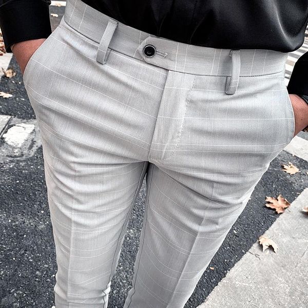 men's suits & blazers suit pants spring and autumn plaid slim fit formal fashion casual clothing ankle trouser, White;black
men's suits & blazers suit pants spring and autumn plaid slim fit formal fashion casual clothing ankle trouser, White;black