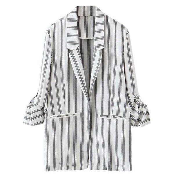 women's suits & blazers blingblingee office lady suit jacket summer autumn wrist sleeve notched collar open front women striped female, White;black
women's suits & blazers blingblingee office lady suit jacket summer autumn wrist sleeve notched collar open front women striped female, White;black