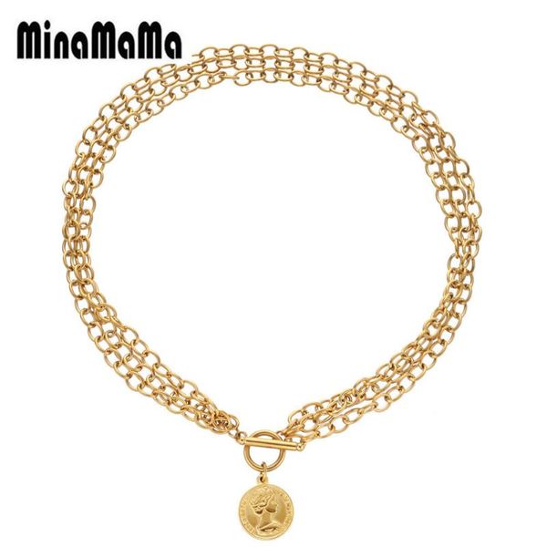 hip hop multilayers stainless steel chunky chain ot buckle coin beauty head pendant necklace for women toggle choker jewelry necklaces, Silver
hip hop multilayers stainless steel chunky chain ot buckle coin beauty head pendant necklace for women toggle choker jewelry necklaces, Silver