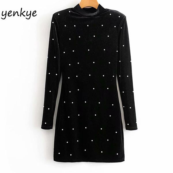 casual dresses faux pearl trims vintage black velvet dress women long sleeve stand collar bodycon mini spring vestidos dwdd60327, Black;gray
casual dresses faux pearl trims vintage black velvet dress women long sleeve stand collar bodycon mini spring vestidos dwdd60327, Black;gray