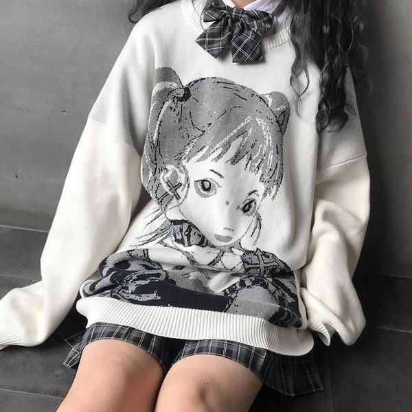 women's sweaters japanese deeptown anime printing kawaii cartoon graphic pullover winter autumn goth loose mesh sleeve long upl7, White;black
women's sweaters japanese deeptown anime printing kawaii cartoon graphic pullover winter autumn goth loose mesh sleeve long upl7, White;black