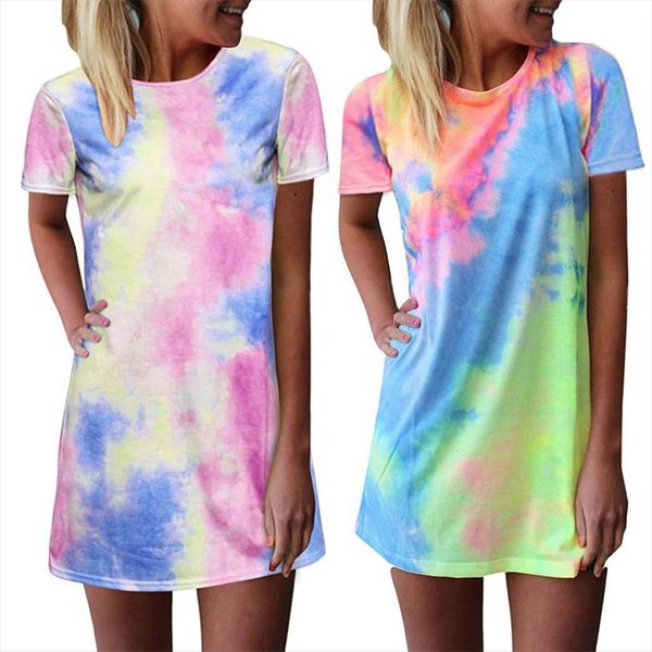 tie dye printed fashion womens dresses summer o neck casual t shirt short sleeve mini shift jurken p2, Black;gray
tie dye printed fashion womens dresses summer o neck casual t shirt short sleeve mini shift jurken p2, Black;gray