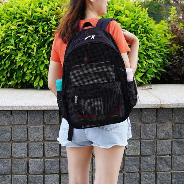 backpack heavy duty mesh see through student shoulder schoolbag for commuting swimming travel beach outdoor sports
backpack heavy duty mesh see through student shoulder schoolbag for commuting swimming travel beach outdoor sports