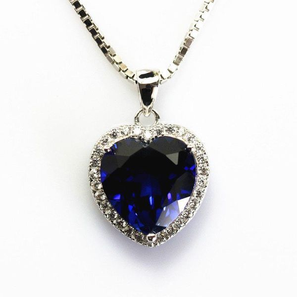 chains ocean heart necklace titanic women's pendant gift from tanzanne, Silver 
chains ocean heart necklace titanic women's pendant gift from tanzanne, Silver