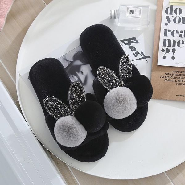 women slippers winter shoes home warm plush slip on fur flats house ladies casual non fluffy woman mtx98, Black
women slippers winter shoes home warm plush slip on fur flats house ladies casual non fluffy woman mtx98, Black