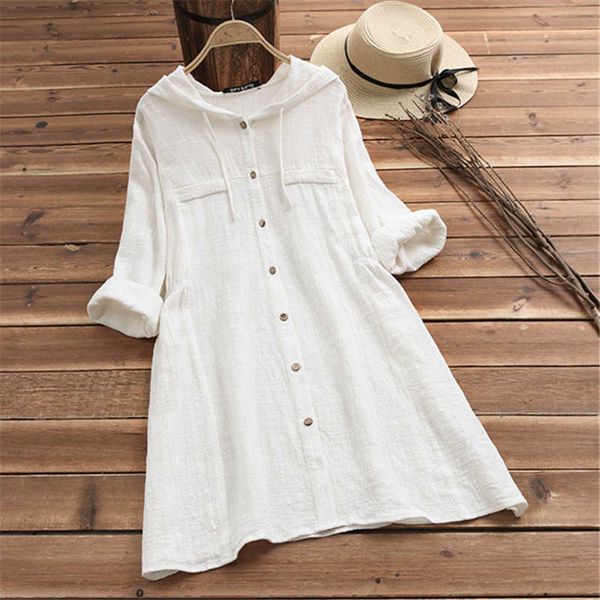 women's blouses & shirts blouses vintage hooded spring casual drawstring long sleeve button blusas female solid tunic plus ntwd, White
women's blouses & shirts blouses vintage hooded spring casual drawstring long sleeve button blusas female solid tunic plus ntwd, White