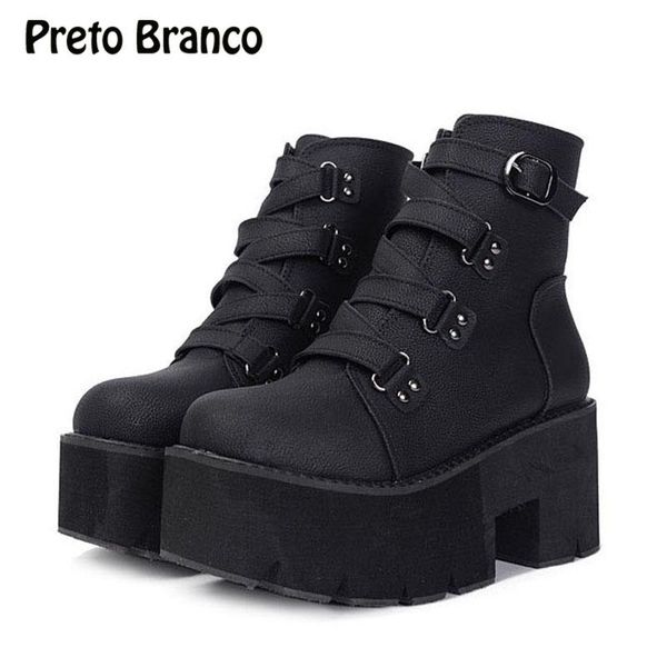boots preto branco 8cm high spot muffin bottom waterproof platform belt buckle heel ankle women, Black
boots preto branco 8cm high spot muffin bottom waterproof platform belt buckle heel ankle women, Black