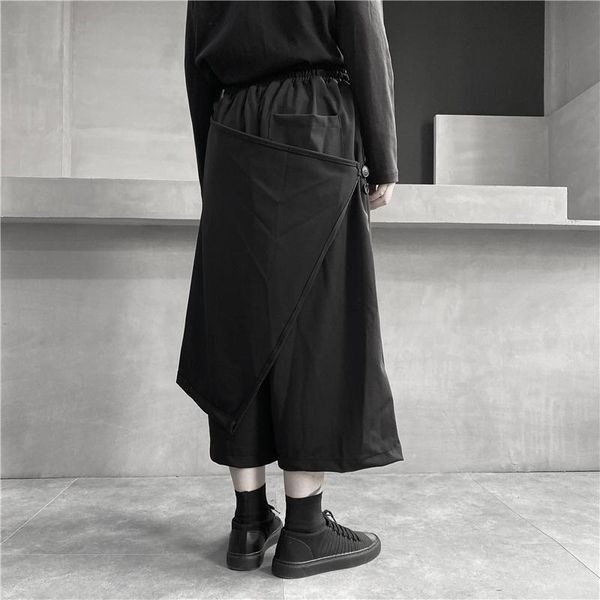 men's pants 27-44 2021 women clothing hair stylist original fashion irregular two wearing wide leg trouser skirt plus size costumes, Black
men's pants 27-44 2021 women clothing hair stylist original fashion irregular two wearing wide leg trouser skirt plus size costumes, Black