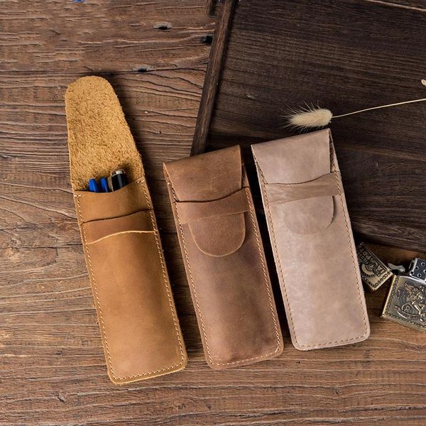 vintage genuine leather pencil case simple handmade pen student protective boy bag gifts office storage bags
vintage genuine leather pencil case simple handmade pen student protective boy bag gifts office storage bags