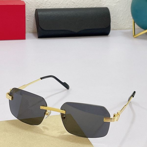 

sunglasses for men and women summer style 0271 anti-ultraviolet retro plate metal square frameless fashion eyeglasses random box, White;black