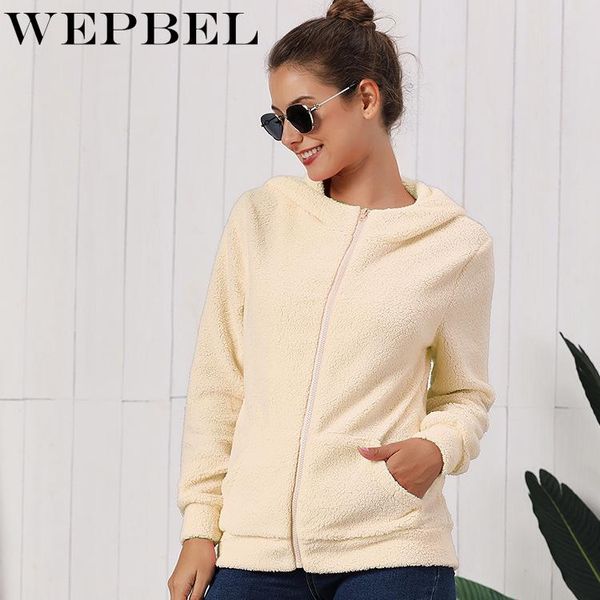 women's jackets wepbel autumn and winter leisure solid color plush straight hooded jacket fashion long sleeve zipper pocket coat, Black;brown
women's jackets wepbel autumn and winter leisure solid color plush straight hooded jacket fashion long sleeve zipper pocket coat, Black;brown
