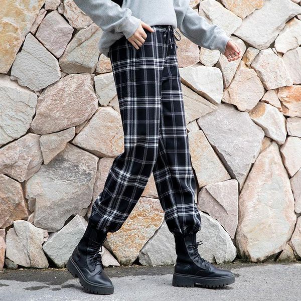 vintage women's plaid pants elastic drawstring loose high waist harem women wide leg casual trousers harajuku & capris, Black;white
vintage women's plaid pants elastic drawstring loose high waist harem women wide leg casual trousers harajuku & capris, Black;white