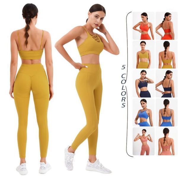 yoga outfit two piece solid gym set women clothing fitness naked feeling backless sports bra crop and leggings sportswear tracksuit 
yoga outfit two piece solid gym set women clothing fitness naked feeling backless sports bra crop and leggings sportswear tracksuit