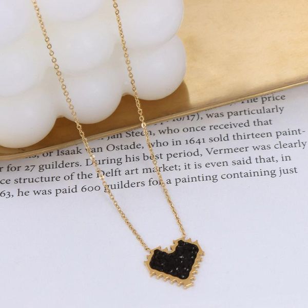 pendant necklaces europe creative fashion black diamond small peach heart necklace 316l stainless steel for women girls, Silver
pendant necklaces europe creative fashion black diamond small peach heart necklace 316l stainless steel for women girls, Silver