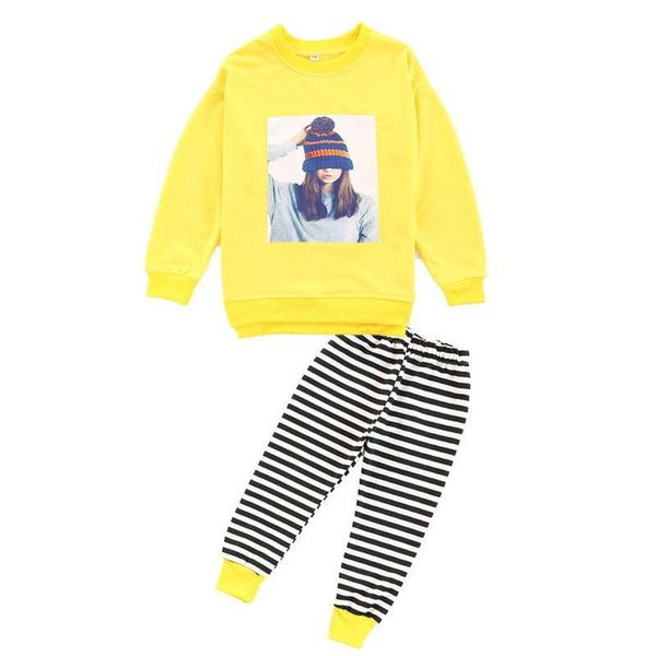 fashion kids clothes baby girls clothing sets autumn yellow cotton sweater and striped pants little princess suits, White
fashion kids clothes baby girls clothing sets autumn yellow cotton sweater and striped pants little princess suits, White