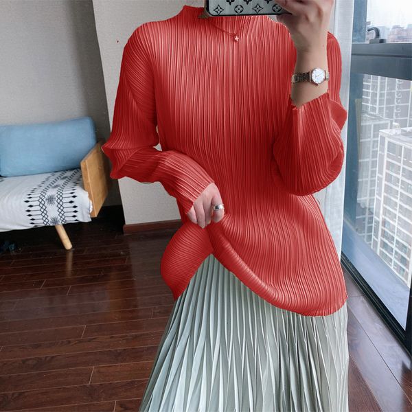 women's t-shirt tinapei pleated aesthetic miyake autumn base t-shirt women crop long sleeve silk korean clothes plus size rnrj, White
women's t-shirt tinapei pleated aesthetic miyake autumn base t-shirt women crop long sleeve silk korean clothes plus size rnrj, White