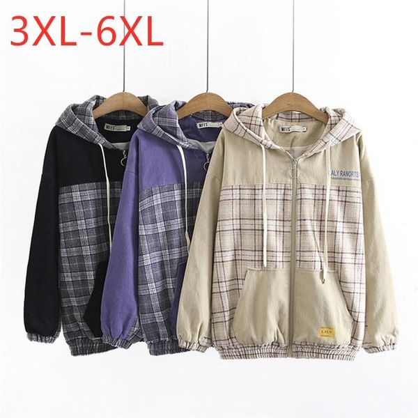 plus size t-shirt 2021 ladies autumn winter hoodie jacket for women large long sleeve loose cotton plaid zipper coat 3xl 4xl 5xl 6xl, Black
plus size t-shirt 2021 ladies autumn winter hoodie jacket for women large long sleeve loose cotton plaid zipper coat 3xl 4xl 5xl 6xl, Black