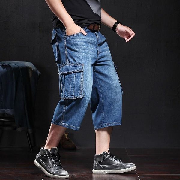 men's jeans fashion casual mens calf-length shorts men summer baggy pockets denim plus size straight cargo pants male clothing, Blue
men's jeans fashion casual mens calf-length shorts men summer baggy pockets denim plus size straight cargo pants male clothing, Blue