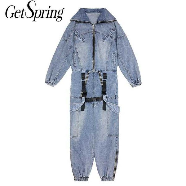 getspring women jumpsuit patchwork denim rompers s removable vintage casual long sleeve bodysuit 210601, Black;white
getspring women jumpsuit patchwork denim rompers s removable vintage casual long sleeve bodysuit 210601, Black;white