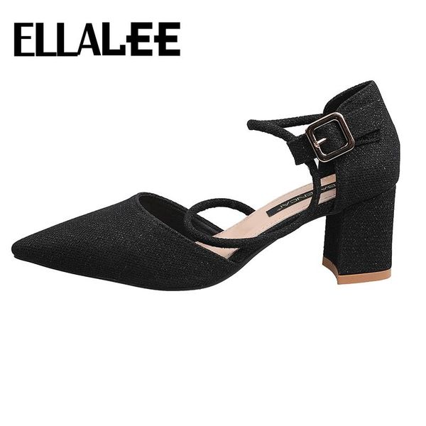 bling women sandals summer high heels square heel buckle strap cover elegant charm female pointed toe shoes, Black
bling women sandals summer high heels square heel buckle strap cover elegant charm female pointed toe shoes, Black