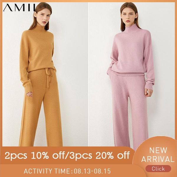 women's tracksuits amii minimalism autumn winter women set fashion solid turtleneck sweater elastic waist loose female pants 12040358, Gray
women's tracksuits amii minimalism autumn winter women set fashion solid turtleneck sweater elastic waist loose female pants 12040358, Gray