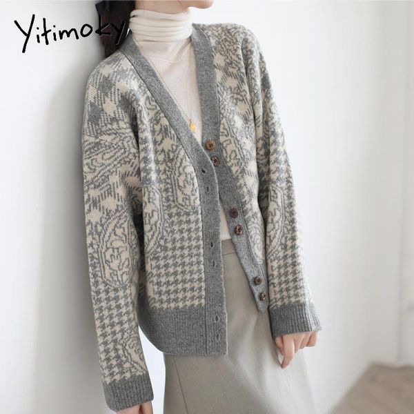 women's knits & tees yitimoky floral cardigan women sweater black vintage plaid knitted outwears 2021 fall clothes long sleeve casual f, White
women's knits & tees yitimoky floral cardigan women sweater black vintage plaid knitted outwears 2021 fall clothes long sleeve casual f, White