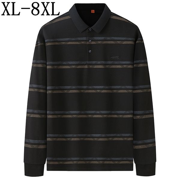 men's polos 8xl 7xl 6xl 2021 fall loose stripe shirt comfortable men's casual, White;black
men's polos 8xl 7xl 6xl 2021 fall loose stripe shirt comfortable men's casual, White;black