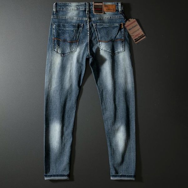 men's jeans fashion streetwear men retro wash slim fit elastic paint designer denim pants hip hop, Blue
men's jeans fashion streetwear men retro wash slim fit elastic paint designer denim pants hip hop, Blue