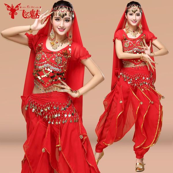 india dance performances suit (+ rotating pants coins belt +head chain veil)4pcs/suit stage wear, Black;red
india dance performances suit (+ rotating pants coins belt +head chain veil)4pcs/suit stage wear, Black;red
