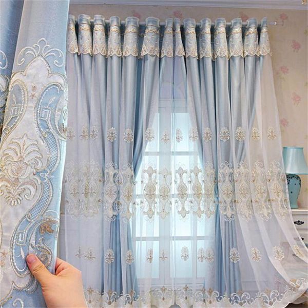 curtain & drapes luxury european embroidered double-layer blackout curtains custom for living room and bedroom high shading rate
curtain & drapes luxury european embroidered double-layer blackout curtains custom for living room and bedroom high shading rate