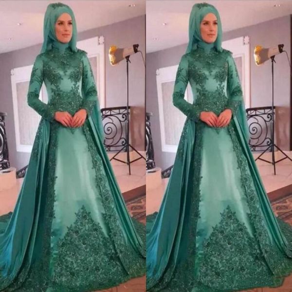 party dresses green vintage muslim evening dress high neck long sleeve appliques sequins beaded satin formal gowns custom made, White;black
party dresses green vintage muslim evening dress high neck long sleeve appliques sequins beaded satin formal gowns custom made, White;black